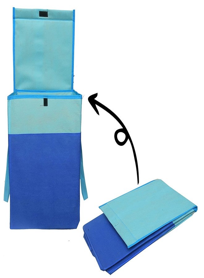 ABBASI Large Laundry Bag 75L Durable and Collapsible Foldable Laundry Basket with Lid Storage Bag with Side Handles for Clothes & Toys Bedroom Kids Room & Bathroom (Pack of 2, Sky Blue & Blue) - Image 4